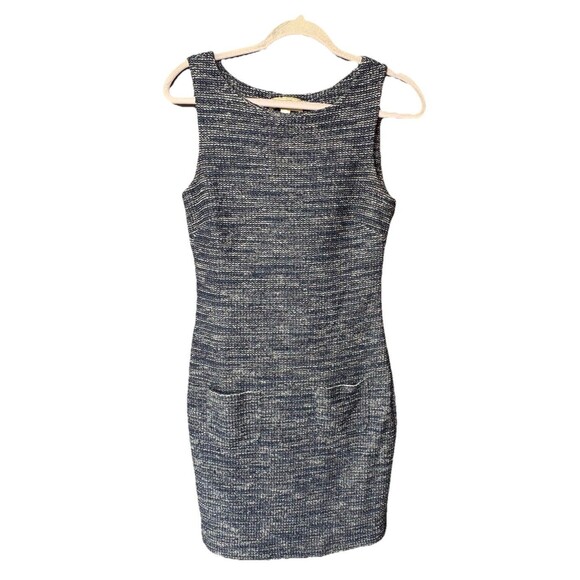 Banana Republic Sleeveless Tweed Dress Women's Size 6 Navy Sheath Lined - Picture 5 of 9